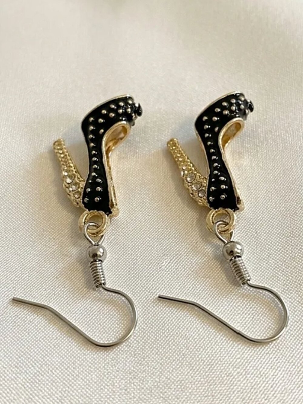 Stainless Steel Ear Posts | Oil Drop Enamel, High Heel Drop Earrings | Stiletto